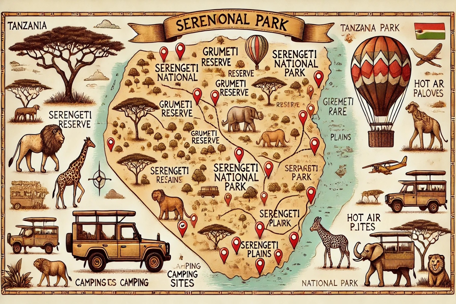 Serengeti Safari Map